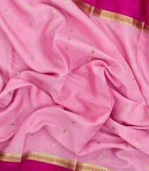 BubbleGum Pink Woven Mysore Silk Saree With Contrast Border-MS3569