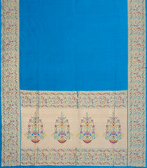 Sky Blue Woven Art Dupion Saree With Meena Floral Border-BL5927