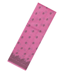 BubbleGum Pink Woven Tussar Silk Saree With Floral Buttas-TU3400