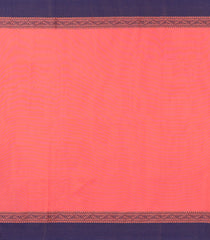 Peach Woven Bengal Cotton Saree With Contrast Border-BG1651