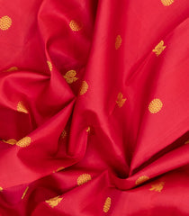Red Handloom Korvai Kanchipuram Silk Saree With Buttas-KA15203