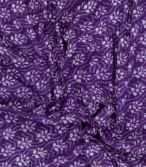 Purple Printed Jaipur Cotton Saree With Floral Motifs-JC1592