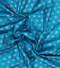 Sky Blue Woven Tussar Silk Saree With Floral Buttas-TU3589