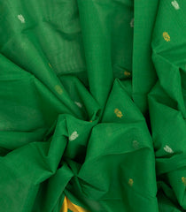 Green Handloom Venkatagiri Cotton Saree With Annam Buttas