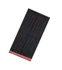 Black Handloom Chanderi Cotton Saree With Multi Colour Stripes-CC1592