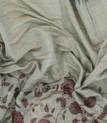 Shadow Green Printed Synthetic Linen Saree with Jhalar-BL5348