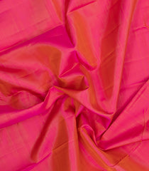 Pink Handloom Korvai Kanchipuram Silk Saree With Contrast Border-KA15945