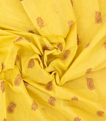 Yellow Handloom Rasipuram Cotton Saree With Floral Buttas-RA2420