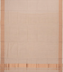 Taupe Handloom Kerala Cotton Saree With Zari Checks-KEC1034