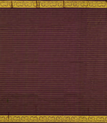 Dark Brown Handloom Kanchipuram Silk Saree With Stripes & Buttas-KA15016