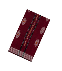 Crimson Woven Orissa Cotton Saree With Buttas-OR0886