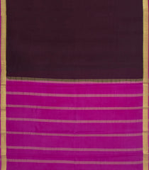 Dark Maroon Woven Mysore Silk Saree With Contrast Border-MS3670
