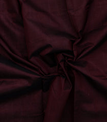 Dark Brown Handloom Silk Cotton Saree With Contrast Border-SC4706