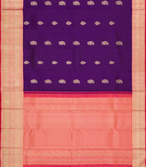 Purple Handloom Korvai Kanchipuram Silk Saree With Buttas-KA15505