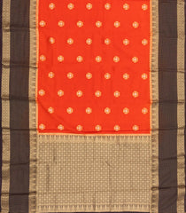 Orange Woven Blended Viscose Saree With Zari Buttas-BL6079