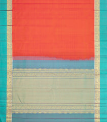 Red Handloom Kanchipuram Silk Saree With Contrast Border-KA16315