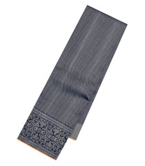 Grey Handloom Kanchipuram Silk Saree With Dotted Zari Motifs-KA14549