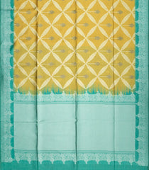 Gold Woven Synthetic Dupion Saree With Floral Jaal Motifs-BL4530