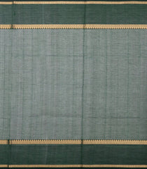 Dark Green Handloom Silk Cotton Saree With Stripes-SC4058