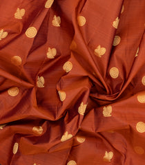 Rust Handloom Soft Silk Saree With Annam Buttas-SO4678