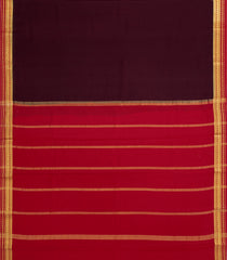 Dark Brown Woven Mysore Silk Saree With Contrast Border-MS3666