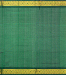Red Handloom Korvai Silk Cotton Saree With Checks & Contrast Border-SC4511