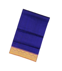 Dark Blue Handloom 9 Yards Silk Cotton Saree With Contrast Pallu-SC3746