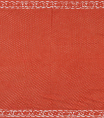 Rust Printed Jaipur Cotton Saree With Floral Motifs-JC1615