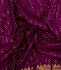 Dark Purple Handloom Kanchipuram Silk Saree With Tree Motifs-KA14871