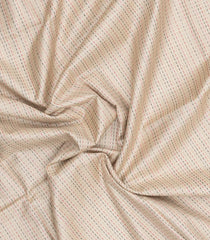Taupe Woven Tussar Silk Saree With Dotted Stripes-TU3483