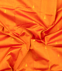 Mango Yellow Handloom Silk Cotton Saree With Buttas & Contrast Zari Border-SC4644