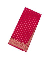 Magenta Handloom Banarasi Khadi Georgette Silk Saree With Floral Motifs-BE1626