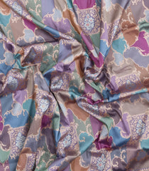 Lavender Handloom Banarasi Rangkat Silk Saree With Meena Floral Motifs-BE1837