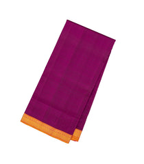 Magenta Handloom Kanchipuram 9 Yards Silk Saree With Contrast Border-KA13405