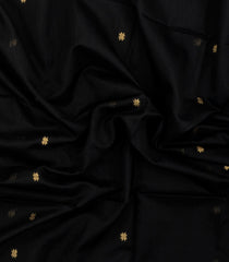 Black Handloom Maheswari Silk Cotton Saree With Buttas & Zari Border-SC4887