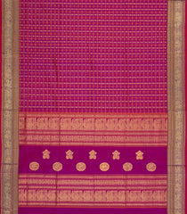 Pink Handloom Silk Cotton Saree With Checks-SC4371