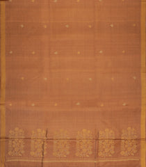 Brown Woven Tussar Silk Saree With Mango Motifs & Zari Border-TU3529