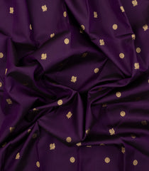Dark Purple Handloom Kanchipuram Silk Saree With Annam Buttas-KA14841
