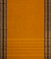 Oil Mustard Woven Chettinad Cotton Saree With Contrast Border-CN1909