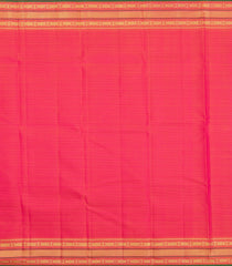 Turquoise Handloom Korvai Kanchipuram Silk Saree With Checks & Buttas-KA15206
