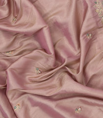 Dusty Pink Woven Synthetic Blended Saree With Embroidered Motifs-EN1997