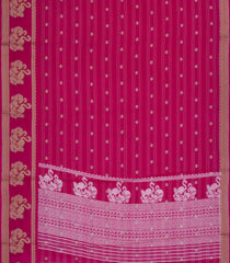 Hot Pink Printed Synthetics Dola Saree Zari Stripes & Buttas-BL5279
