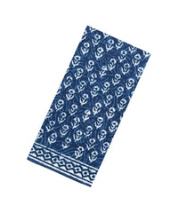 Indigo Printed Jaipur Cotton Saree With Floral Motifs-JC1447
