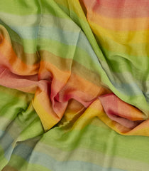 Multi Color Woven Mysore Silk Saree With Stripes-MS3506