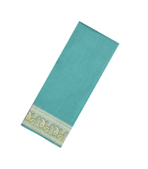 Turquoise Woven Dupion Silk Saree With Meena Borders-DS0581