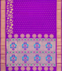Purple Handloom Paithani Silk Saree With Floral Zari Motifs & Meena Pallu-PA1111