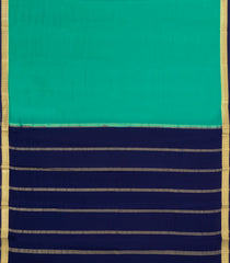 Turquoise Woven Mysore Silk Saree With Contrast Zari Border-MS3617