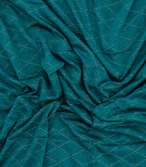 Cyan Woven Bengal Cotton Saree With Diamond Jaal-BG1904