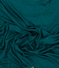 Teal Woven Art Crepe Saree With Floral Embroidered Border-BL4974