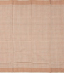Taupe Handloom Kerala Cotton Saree With Zari Checks-KEC1034